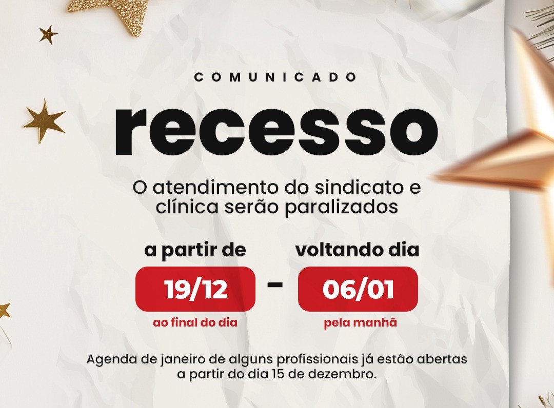 SSPMB comunica recesso de final de ano: agendas de janeiro serão abertas a partir de 15/12